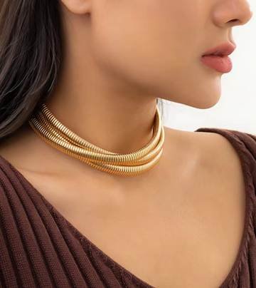 Serpentine Torques Choker Necklace
