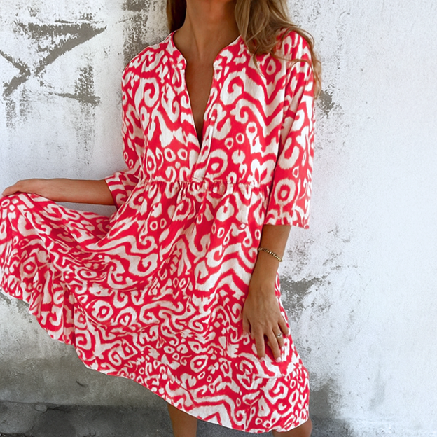 Boho Print Swing Dress