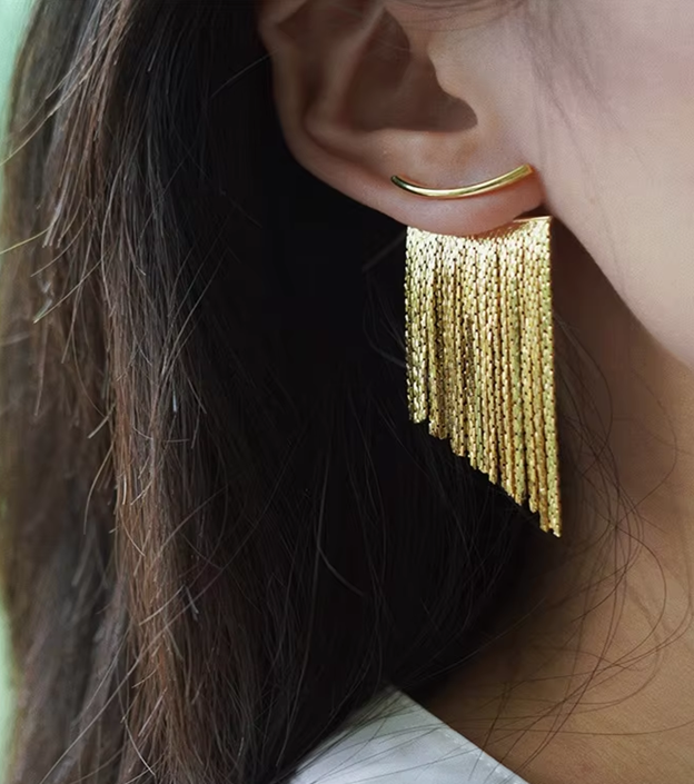 Golden Tassel Glow Earrings