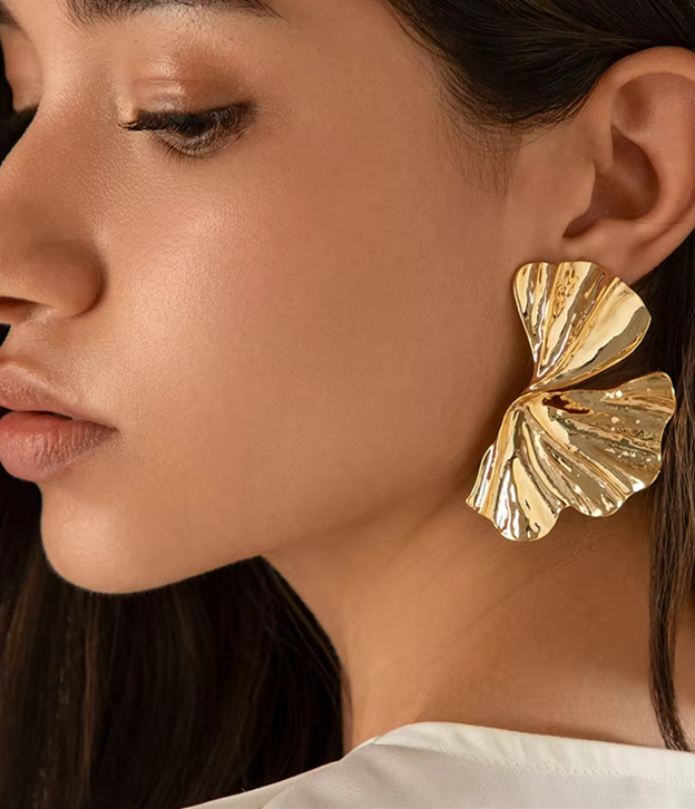 Bold Maple Leaf Stud Earrings