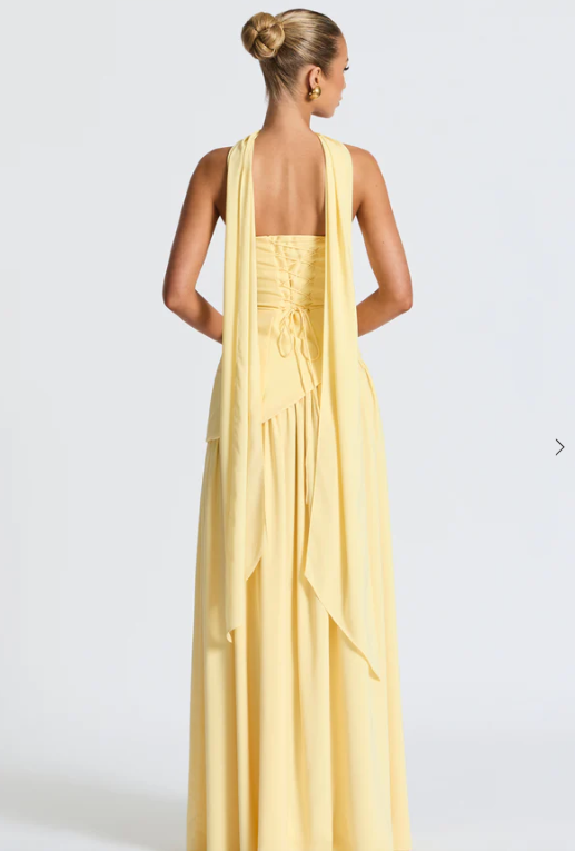 Lemon Chiffon Maxi Gown