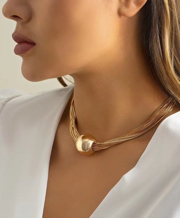 Gilded Layers Clavicle Necklace