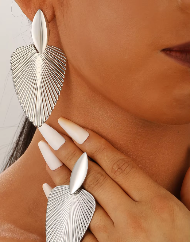 Gilded Leaf Statement Earrings