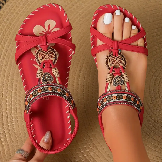 Boho Beaded Flat Sandals