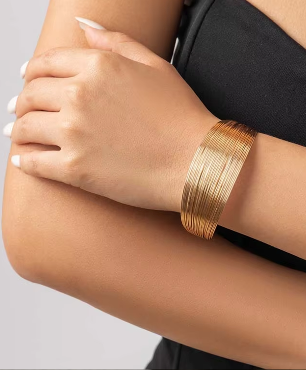 Sculpted Layers Open Cuff Bracelet