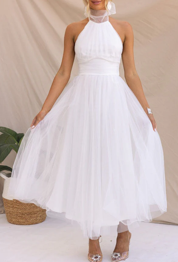 Ethereal Tulle Halter Gown