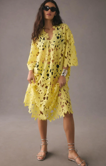 Elegant Lace V-Neck Midi Dress