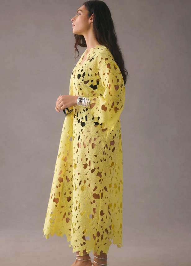 Elegant Lace V-Neck Midi Dress