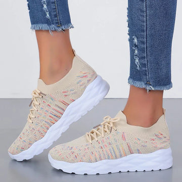 Soft Knit Lace-Up Trainers