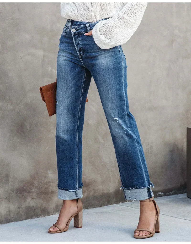 Classic High Waist Straight Leg Jeans