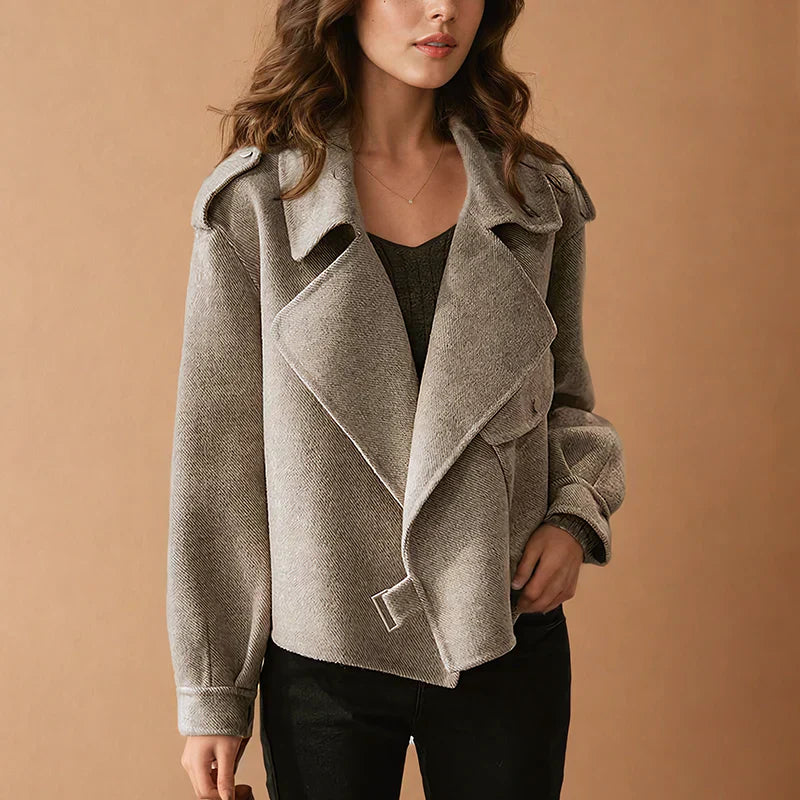 Structured Wool-Blend Short Coat