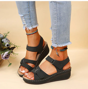 Adjustable Strap Wedge Sandals