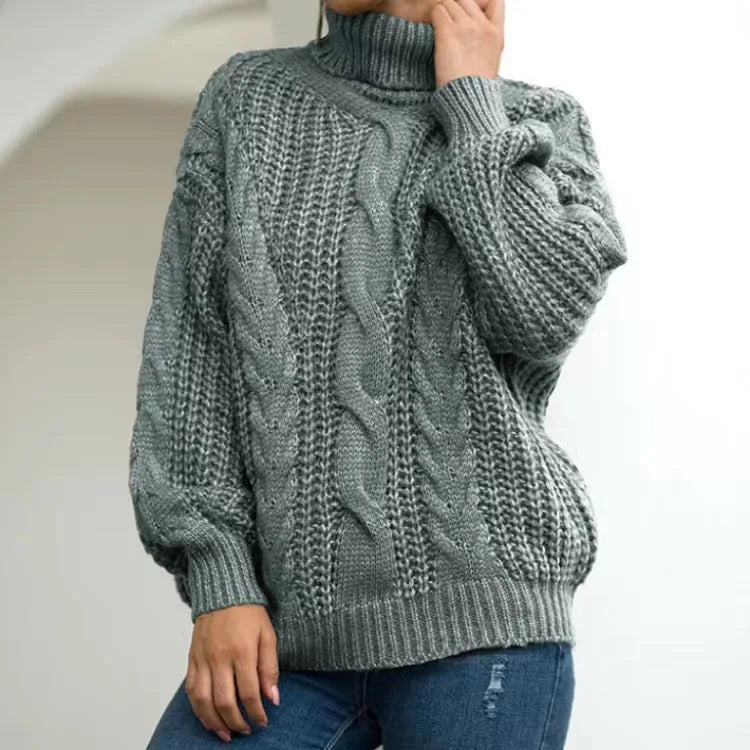 Chunky Cable Knit Turtleneck Sweater
