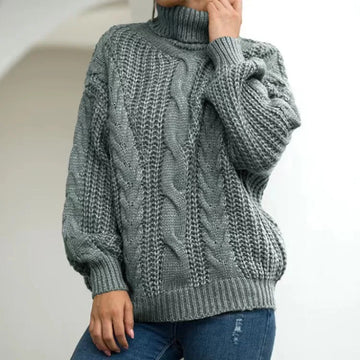 Chunky Cable Knit Turtleneck Sweater
