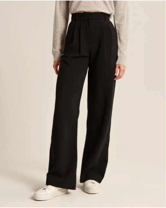 High Waist Wide Leg Tailored Trousers