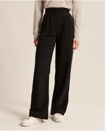 High Waist Wide Leg Tailored Trousers