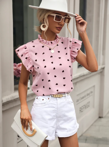 Lightweight Chiffon Short Sleeve Blouse