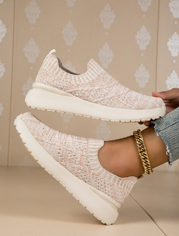 Textured Knit Slip-On Sneakers