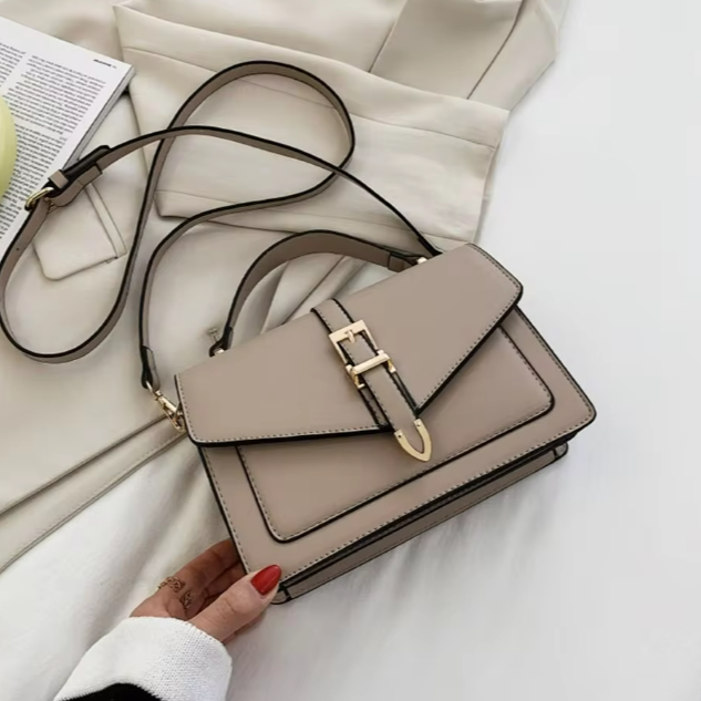 Structured Buckle Flap Crossbody Bag