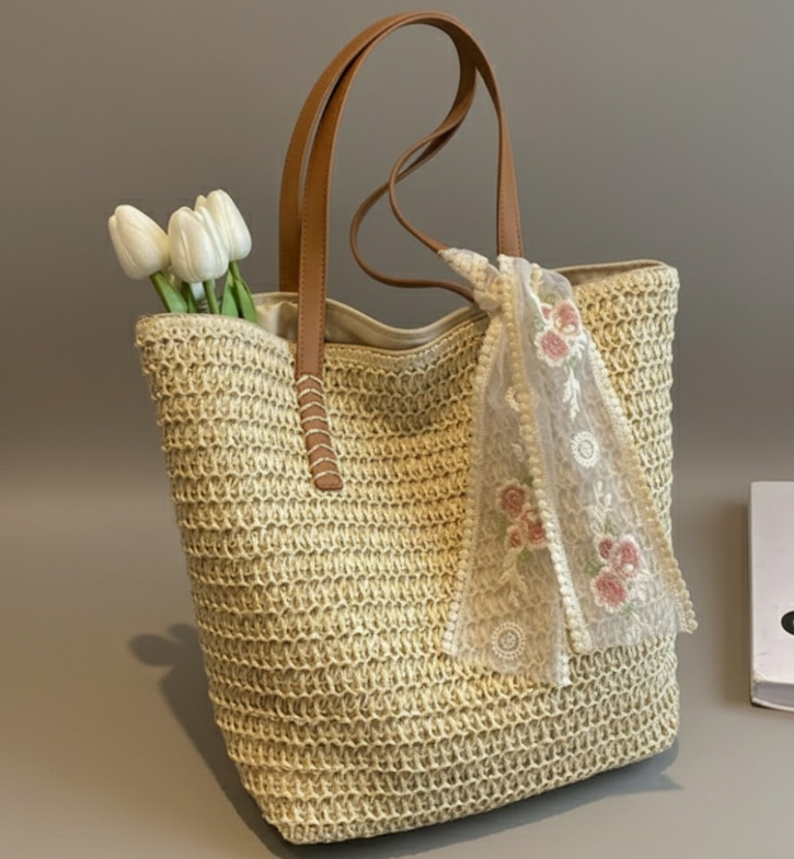 Woven Open-Top Everyday Tote