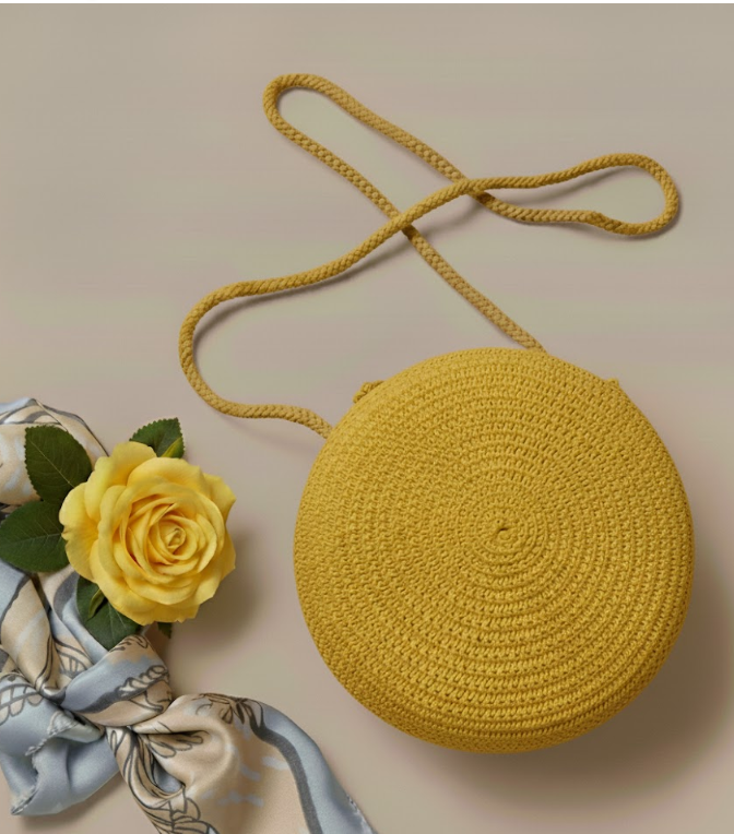 Woven Circle Crossbody Bag