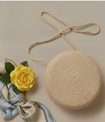 Woven Circle Crossbody Bag