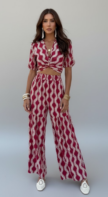 Twist Front Puff Sleeve Maxi Dress