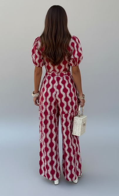 Twist Front Puff Sleeve Maxi Dress