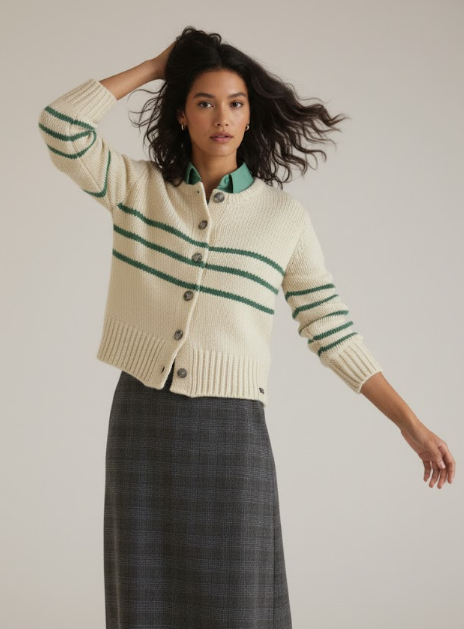 Tuesday Retro Stripe Knitted Cardigan