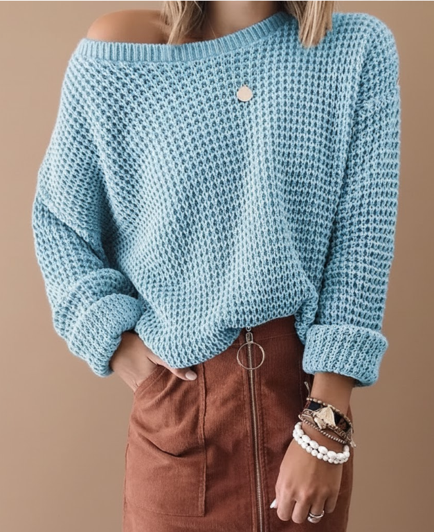 Xanthe Waffle Knit Pullover