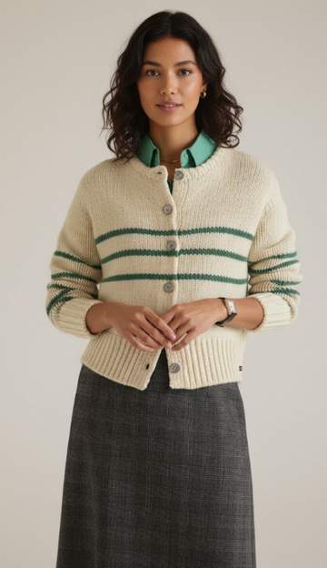 Tuesday Retro Stripe Knitted Cardigan