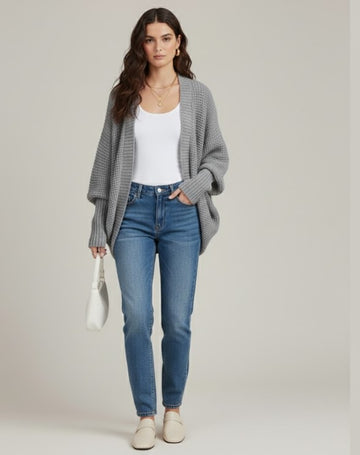 Relaxed Fit Rib Cuff Cardigan