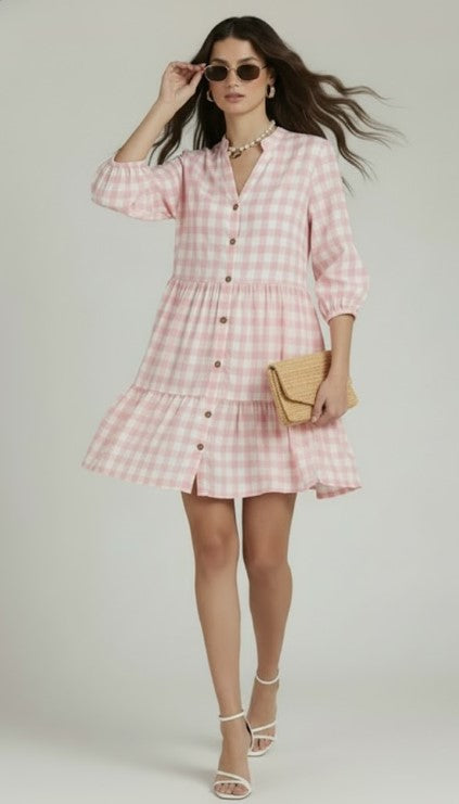 Emily Elegant Plaid Dress