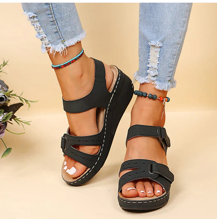 Adjustable Strap Wedge Sandals