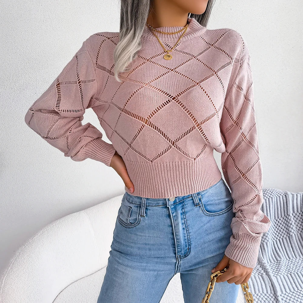 Fitted Cropped Knitted Sweater