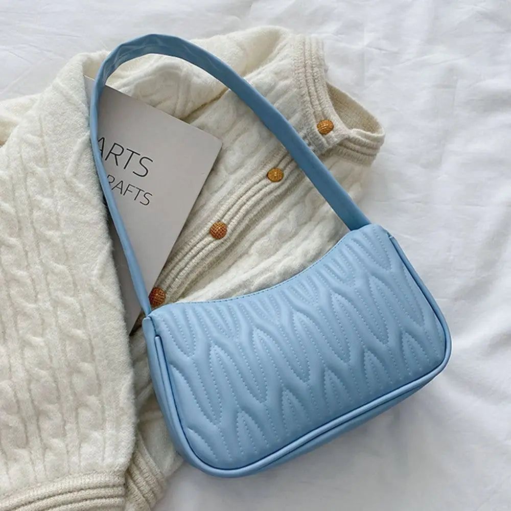 Quilted Shoulder Baguette Bag