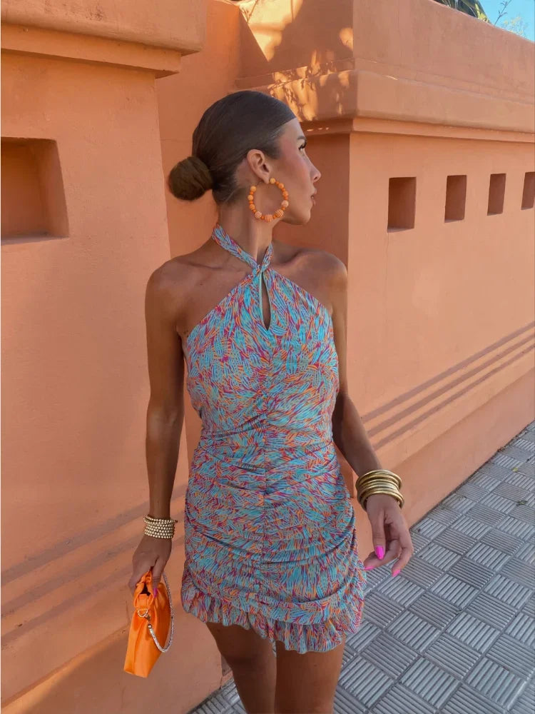 Halter Keyhole Mini Dress