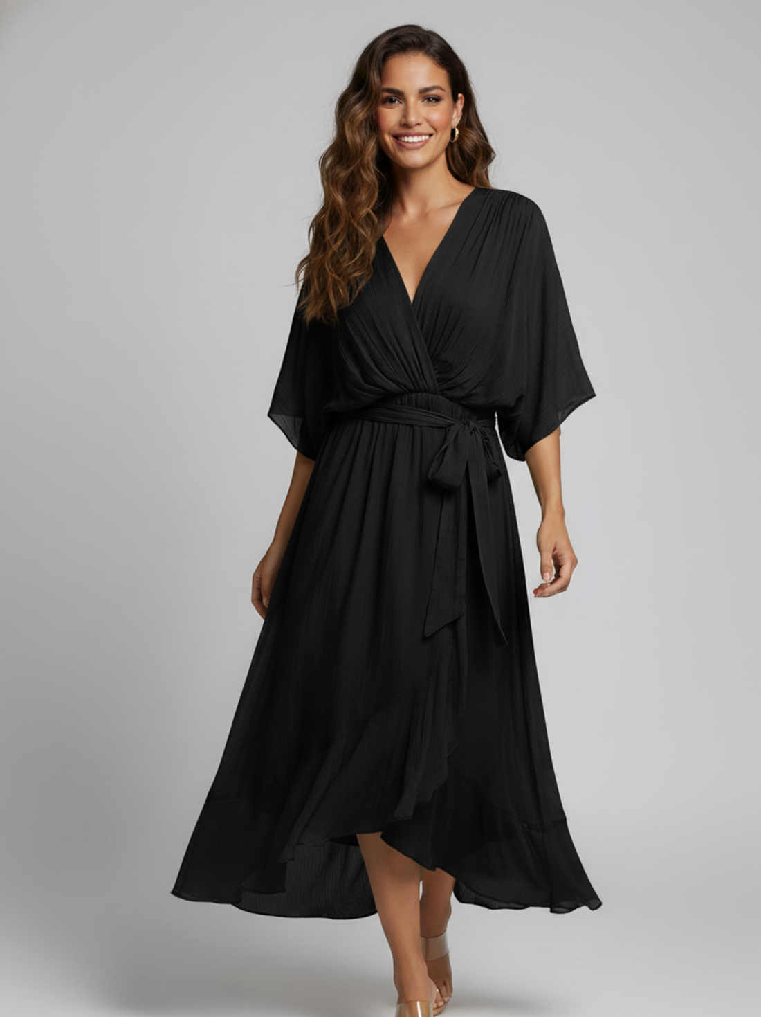Amanda Bat Sleeve Elegant Summer Dress