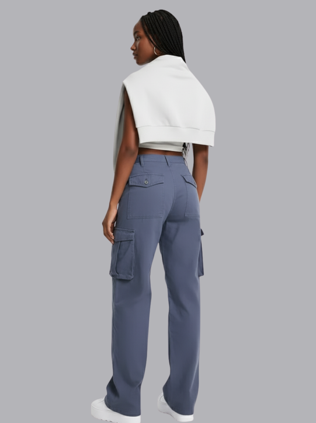 Adjustable Waist Straight Leg Cargo Pants