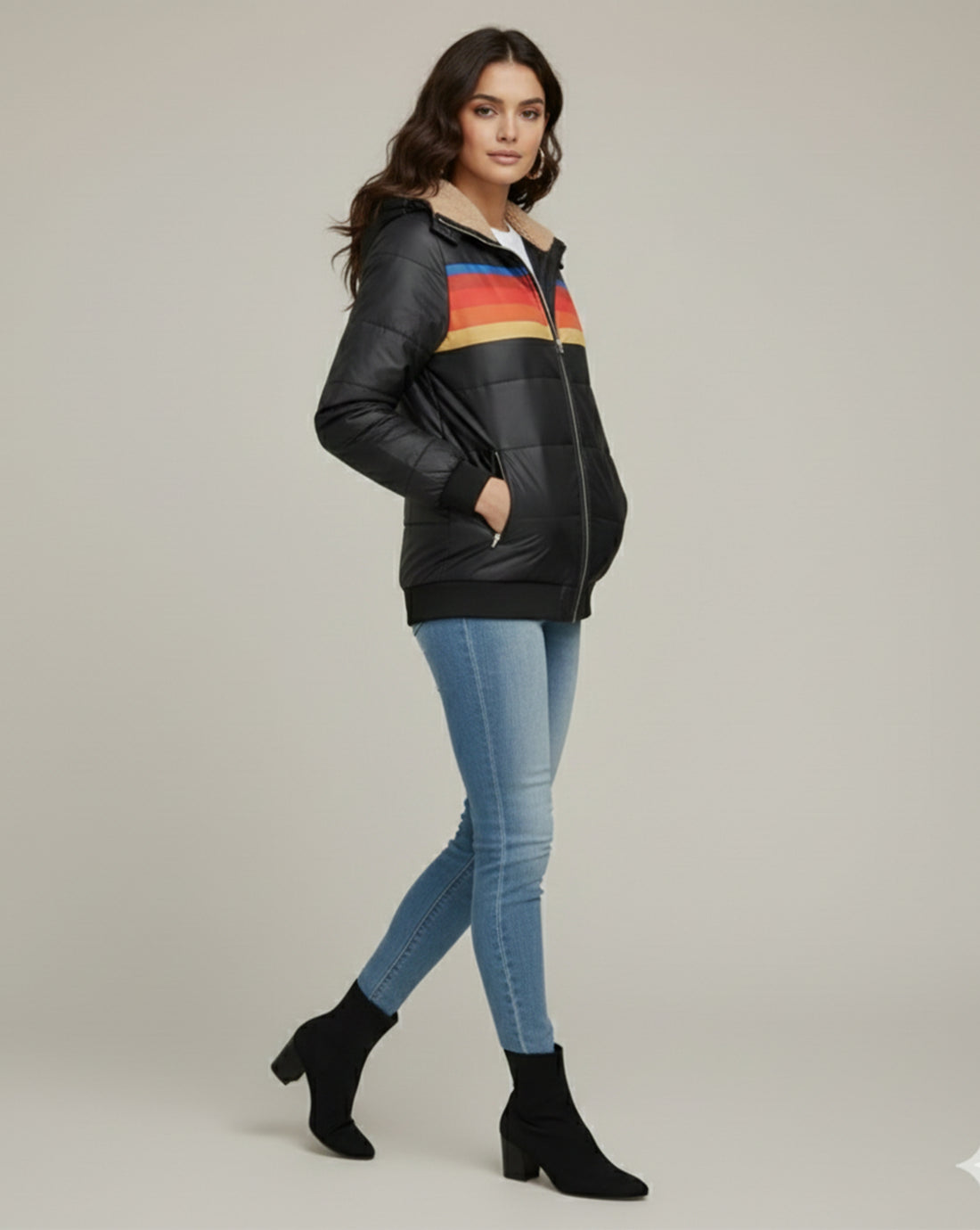 Adelle Colorful Parka with Hoodie