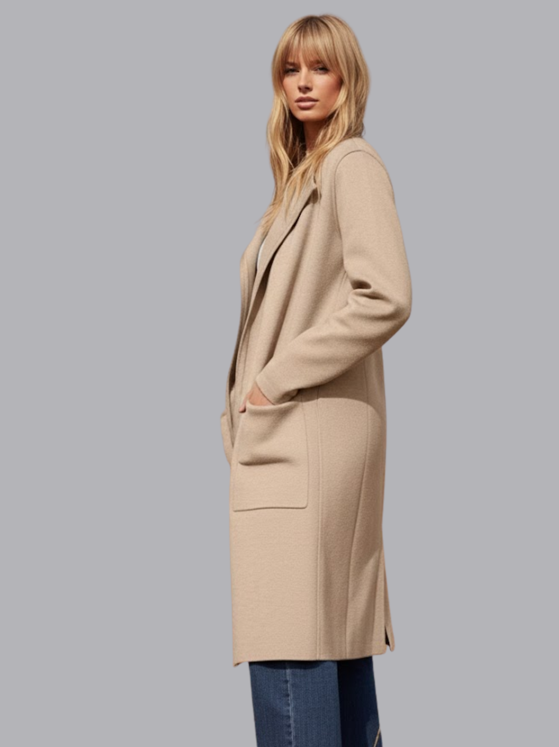 Classic Longline Open Front Coat