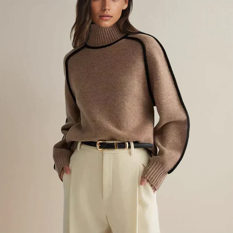 Minimalist Soft Knit Turtleneck Sweater