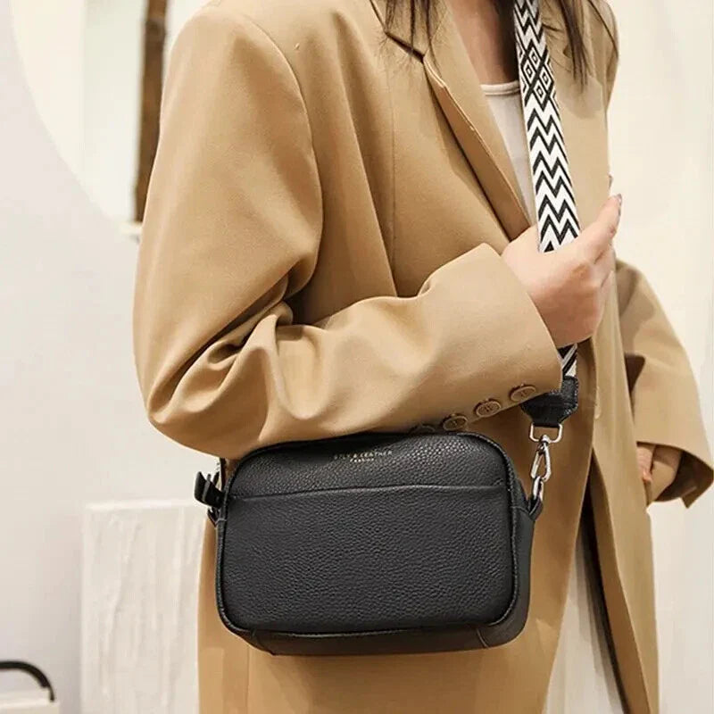 Boxy Crossbody Bag with Contrast Strap
