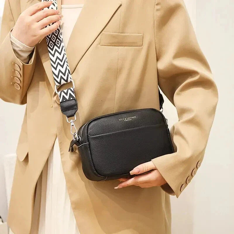 Boxy Crossbody Bag with Contrast Strap